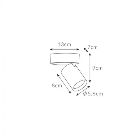 Oprawy-sufitowe - oświetlenie ścienno-sufitowe cleo 1w-gr spot 1-50w szare ozzo 