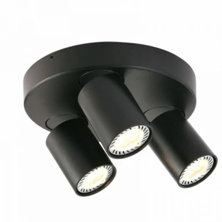Lampy-sufitowe - nowoczesna oprawa sufitowa trzy reflektory cleo 3q-bl spot 3-50w czarna ozzo 