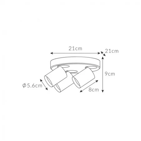 Lampy-sufitowe - biała oprawa sufitowa ruchome reflektory cleo 3q-wh spot 3-50w ozzo 