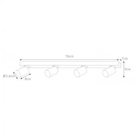Lampy-sufitowe - nowoczesna poczwórna oprawa sufitowa ruchoma spot 4-50w szara cleo 4-gr ozzo 