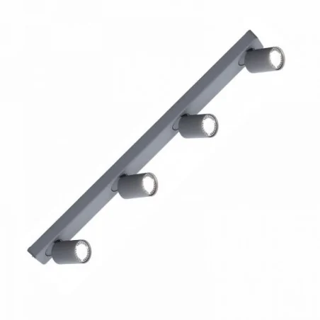 Lampy-sufitowe - nowoczesna poczwórna oprawa sufitowa ruchoma spot 4-50w szara cleo 4-gr ozzo 