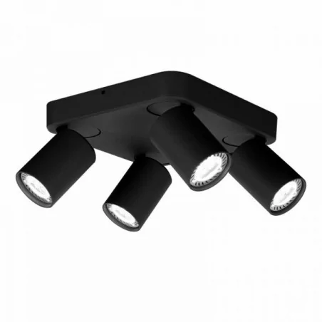 Oprawy-sufitowe - nowoczesna lampa sufitowa czarna cleo 4q-bl spot 4-50w 4 x gu10 ozzo 
