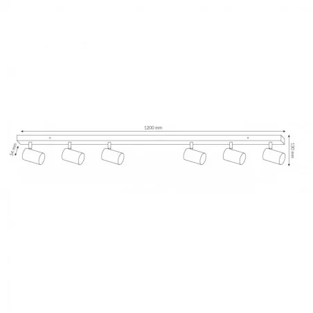 Lampy-sufitowe - długa oprawa sufitowa 6 ruchomych reflektorów ozzo lara 6-bl czarna ozzo 