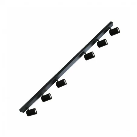 Lampy-sufitowe - długa oprawa sufitowa 6 ruchomych reflektorów ozzo lara 6-bl czarna ozzo 