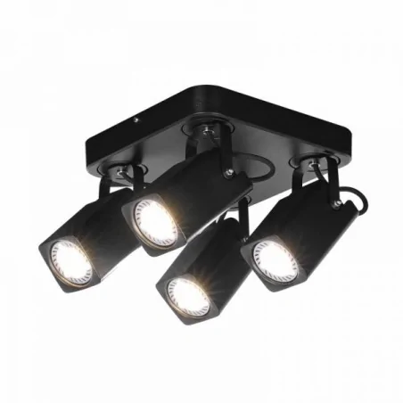 Oprawy-sufitowe - dekoracyjna oprawa sufitowa czarna daisy 4q-bl spot 4-50w ozzo 