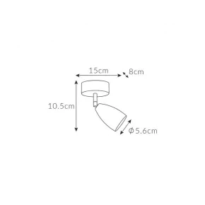 Oprawy-sufitowe - biała lampa oprawa sufitowa kinkiet ścienny iris 1-wh spot 1-50w biała ozzo 