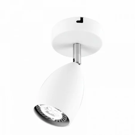 Oprawy-sufitowe - biała lampa oprawa sufitowa kinkiet ścienny iris 1-wh spot 1-50w biała ozzo 