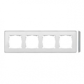 Ramki-poczworne - ramka poczwórna aluminiowa biała 8201640-243 simon 82 detail kontakt-simon 