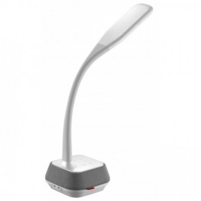 Lampki-biurkowe - lampka biurkowa led z głośnikiem biała 5w 5500k voice hg006 nilsen 