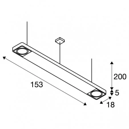 Lampy-sufitowe - lampa sufitowa led aixlight r2 office led długi wisząca srebrnoszara led +2xqpar111 max. 75w, 153cm slv 