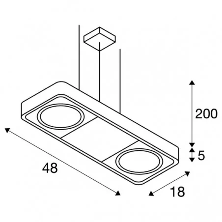 Lampy-sufitowe - nowoczesna lampa sufitowa aixlight r2 duo led gu10 qpar111 wisząca zaokrąglona czarna slv 