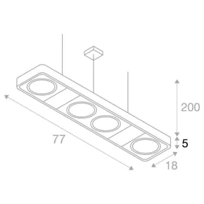 Lampy-sufitowe - industrialna lampa wisząca czarna aixlight r2 long led gu10 qpar111 zaokrąglona czarna spotline 