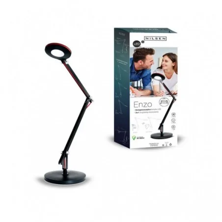 Lampki-biurkowe - biurkowa lampka led w kolorze czarnym 6w 4000k 500lm enzo px032 nilsen 