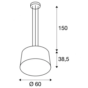 Lampy-sufitowe - elegancka wisząca lampa sufitowa bishade pd-1 3x e27 max 3x 23w slv 