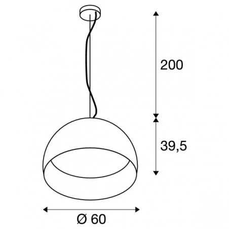 Lampy-sufitowe - nowoczesna lampa wisząca bela 60 led czarna/złota 3000k 1850lm slv 