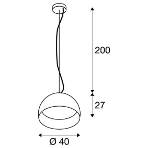 Lampy-sufitowe - wisząca lampa sufitowa led bela 40 led czarna/biała 3000k 1350lm slv 