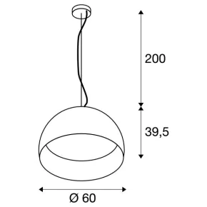 Lampy-sufitowe - biała lampa sufitowa wisząca półokrągła bela 60 led 3000k 1850lm slv 