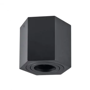 Oprawy-sufitowe - oprawa sufitowa natynkowa sześciokątna czarna gu10 hexagon polux