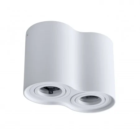 Oprawy-sufitowe - biała oprawa sufitowa okrągła podwójna gu10 hadar r2 polux 