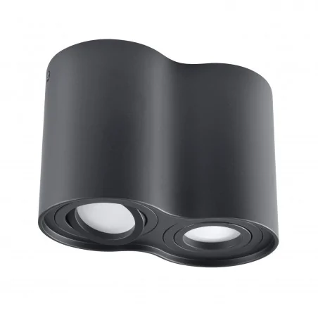Oprawy-sufitowe - czarna oprawa ruchoma walec podwójny 2xgu10 hadar r2 polux 