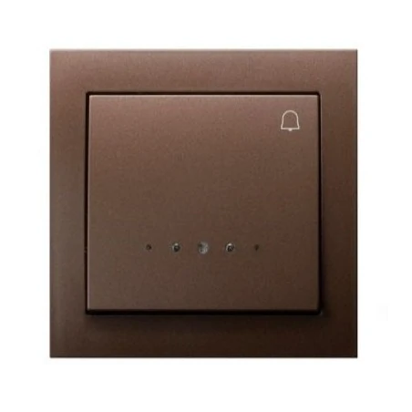Wlaczniki-i-przyciski-dzwonkowe - brązowy przycisk dzwonkowy z podświetleniem łp-6ws/52 kier ospel 