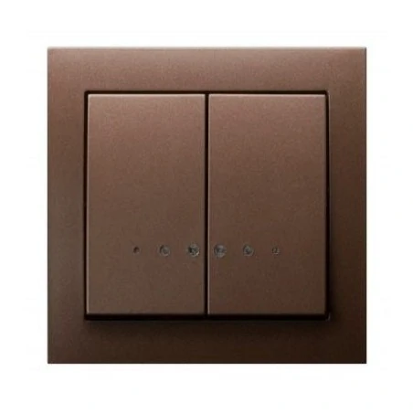 Wylaczniki-podwojne - podwójny brązowy włącznik świecznikowy z podświetleniem łp-2ws/52 kier ospel 