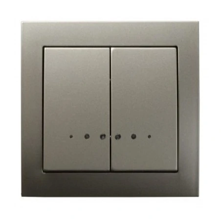 Wylaczniki-podwojne - satynowy włącznik podwójny z podświetleniem łp-2ws/45 kier ospel 