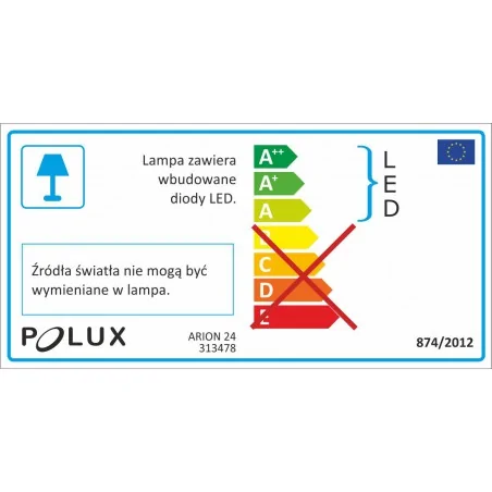 Plafony - plafoniera sufitowa led z pilotem diamond 48w 5200lm 39cm polux 