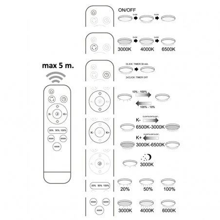 Plafony - plafoniera sufitowa led z pilotem diamond 48w 5200lm 39cm polux 