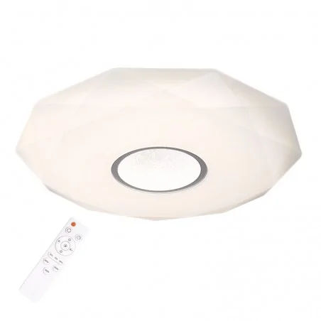 Plafony - plafoniera sufitowa led z pilotem diamond 48w 5200lm 39cm polux 