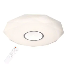 Plafony - biała plafon led diamond na pilot 80w 6800lm 76cm polux