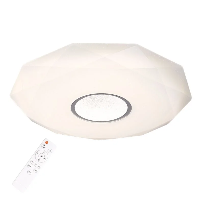 Plafony - biała plafon led diamond na pilot 80w 6800lm 76cm polux firmy POLUX GOLDLUX 