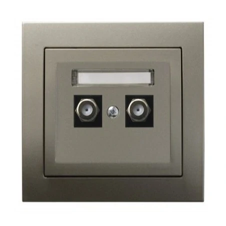 Gniazda-antenowe - podwójne gniazdo satynowe typu f gpa-2wf/45 kier ospel 