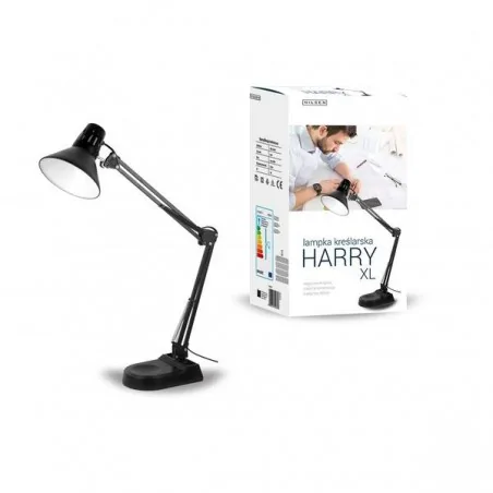 Lampki-biurkowe - biurkowa lampka kreślarska czarna 40w e27 fn016 harry xl nilsen 