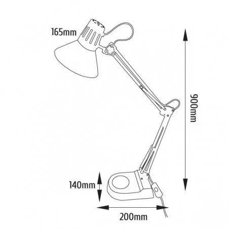 Lampki-biurkowe - biurkowa lampka kreślarska czarna 40w e27 fn016 harry xl nilsen 