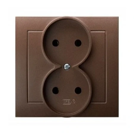 Gniazda-podwojne-podtynkowe - brązowe gniazdo podwójne gp-2w/52 kier ospel 