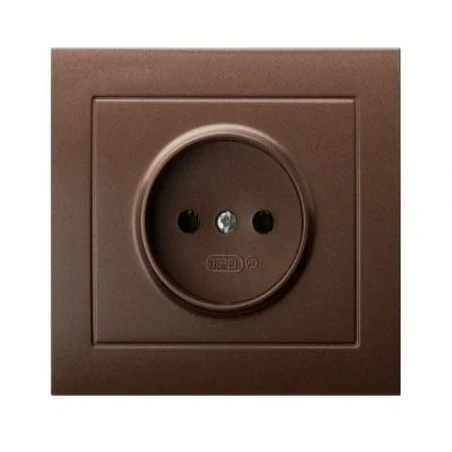 Gniazda-pojedyncze-podtynkowe - brązowe gniazdo bez uziemienia gp-1w/52 kier ospel 