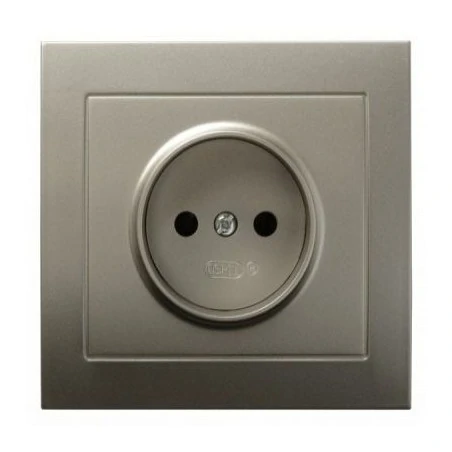 Gniazda-pojedyncze-podtynkowe - satynowe gniazdo elektryczne pojedyncze gp-1w/45 kier ospel 