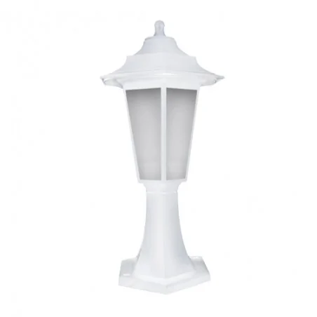 Slupki-ogrodowe - biały słupek ogrodowy latarnia 43 cm e27 begonya1 ideus 03078 