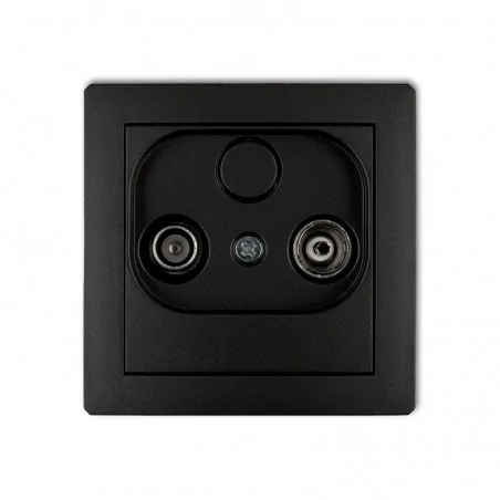 Gniazda-antenowe - mechanizm gniazda rtv przelotowego czarne 9db 12dg9p deco karlik 
