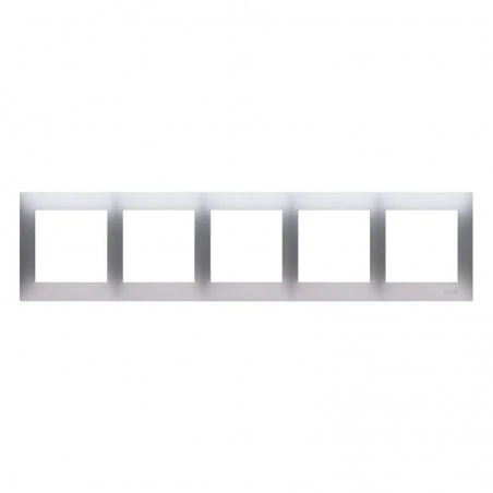 Ramki-pieciokrotne - ramka pięciokrotna do puszek karton-gips srebrna drk5/43 simon 54 premium kontakt-simon 