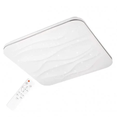 Plafony - plafon led kwadratowy z pilotem biały 3000k-6500k desert k 72 312723 polux 