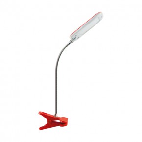 Lampki-biurkowe - lampka led 6w z klipsem czerwona neutralne światło dori clip ideus 