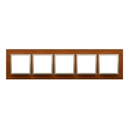 Ramki-pieciokrotne - ramka pięciokrotna drewniana złota drn5/86 simon 54 nature kontakt-simon 