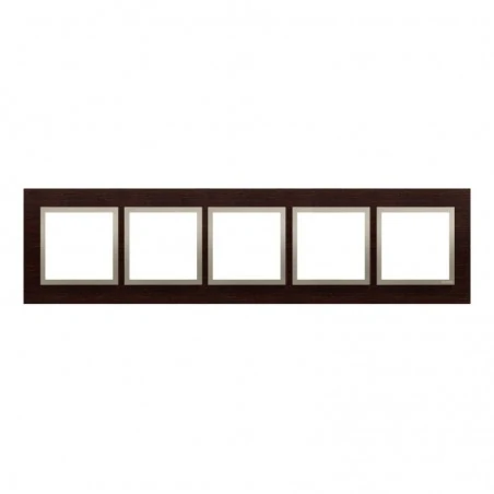 Ramki-pieciokrotne - ramka pięciokrotna drewniana złota drn5/85 simon 54 nature kontakt-simon 