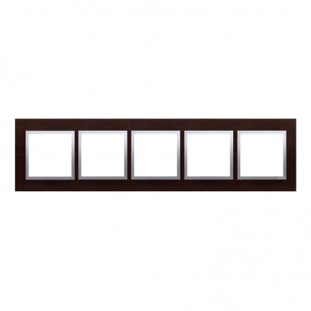 Ramki-pieciokrotne - ramka pięciokrotna drewniana srebrna drn5/84 simon 54 nature kontakt-simon 