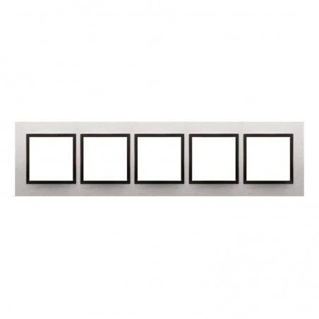 Ramki-pieciokrotne - ramka pięciokrotna metalowa inox drn5/76 simon 54 nature kontakt-simon 