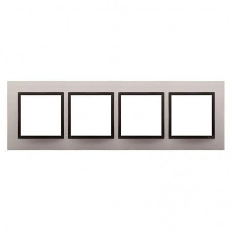 Ramki-poczworne - ramka poczwórna metalowa satynowa drn4/80 simon 54 nature kontakt-simon 