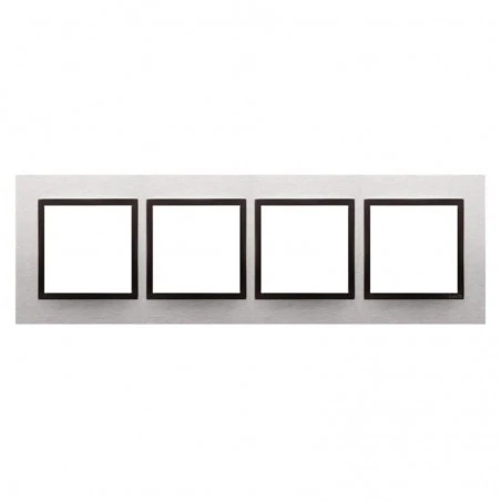 Ramki-poczworne - ramka poczwórna metalowa inox drn4/76 simon 54 nature kontakt-simon 
