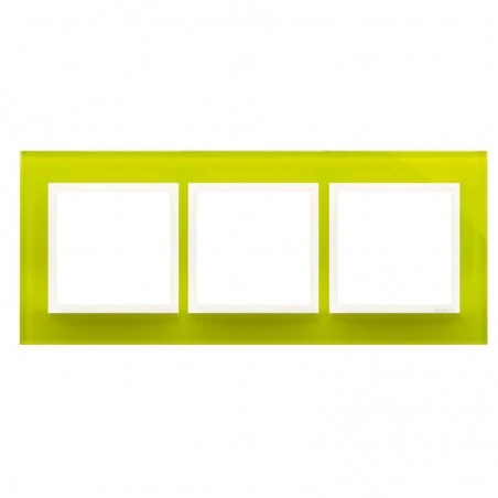 Ramki-potrojne - ramka potrójna szklana limonkowa drn3/90 simon 54 nature kontakt-simon 